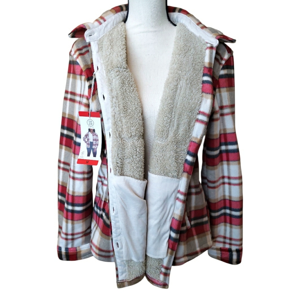 Sage Plaid Fall Sweater Shirt Jacket - Picture 8 of 11